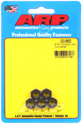 5/16-18 black coarse hex nut kit