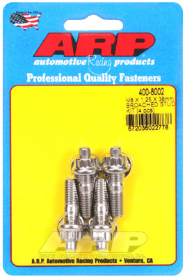 M8 X 1.25 X 38mm broached stud kit - 4pcs