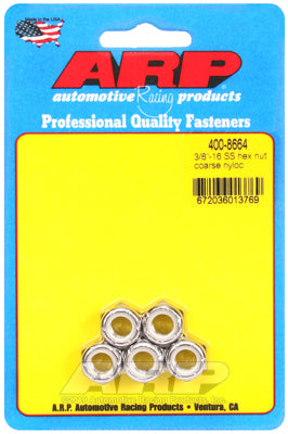 3/8-16 SS coarse nyloc hex nut kit