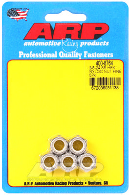 3/8-24 SS fine nyloc hex nut kit