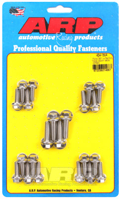 Ford 351, w/factory hold down rails, oil pan bolt kit