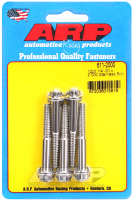 1/4-20 x 2.000 12pt SS bolts