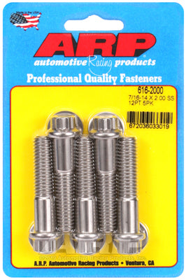 7/16-14 X 2.000 12pt SS bolts