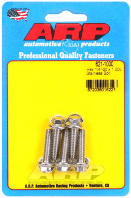 1/4-20 x 1.000 hex SS bolts