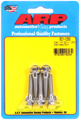 1/4-20 x 1.250 hex SS bolts