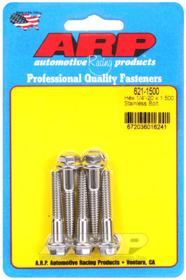 1/4-20 x 1.500 hex SS bolts