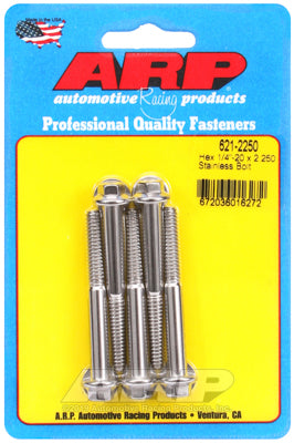 1/4-20 x 2.250 hex SS bolts