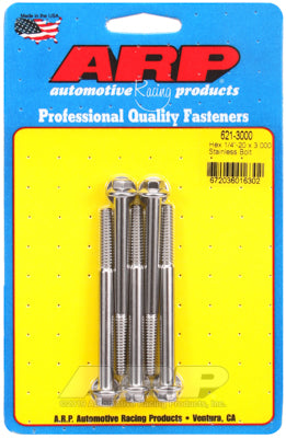 1/4-20 x 3.000 hex SS bolts