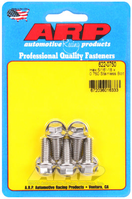 5/16-18 x 0.750 hex SS bolts