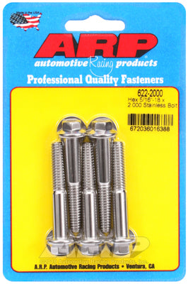 5/16-18 x 2.000 hex SS bolts