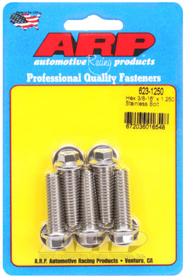 3/8-16 x 1.250 hex SS bolts