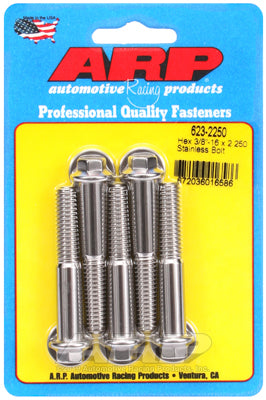 3/8-16 x 2.250 hex SS bolts