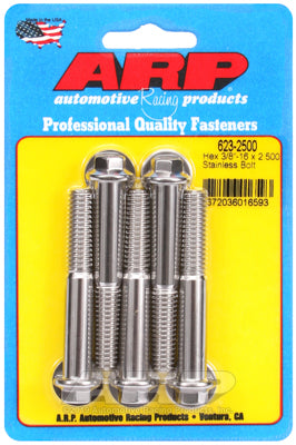 3/8-16 x 2.500 hex SS bolts