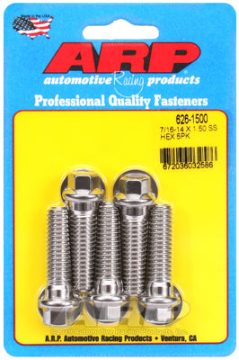 7/16-14 X 1.500 hex SS bolts