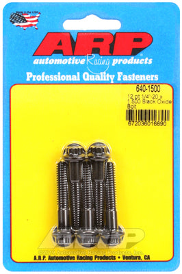 1/4-20 x 1.500 12pt black oxide bolts