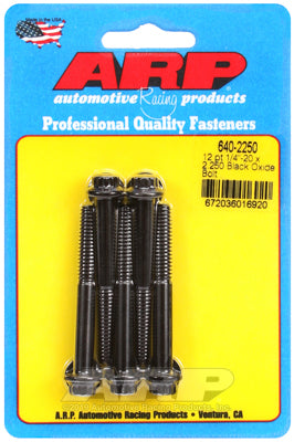 1/4-20 x 2.250 12pt black oxide bolts