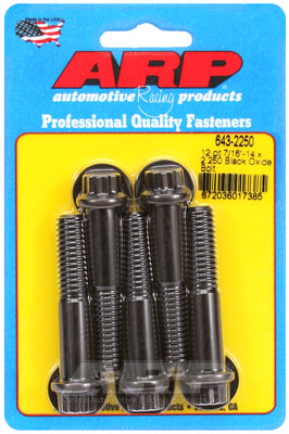 7/16-14 x 2.250 12pt black oxide bolts