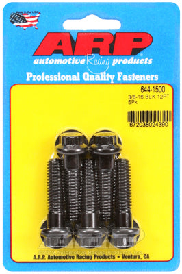 3/8-16 x 1.500 12pt 7/16 wrenching black oxide bolts