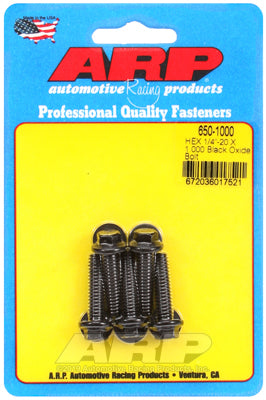 1/4-20 X 1.000 hex black oxide bolts