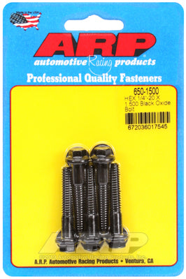 1/4-20 X 1.500 hex black oxide bolts