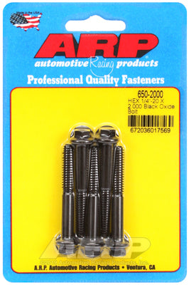 1/4-20 X 2.000 hex black oxide bolts