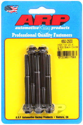 1/4-20 X 2.500 hex black oxide bolts