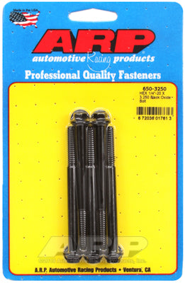 1/4-20 X 3.250 hex black oxide bolts