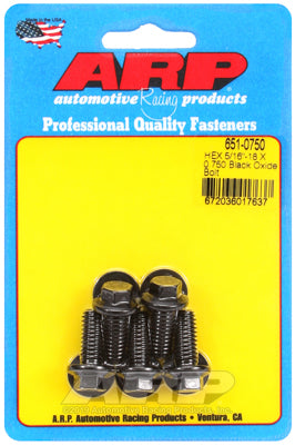 5/16-18 X 0.750 hex black oxide bolts