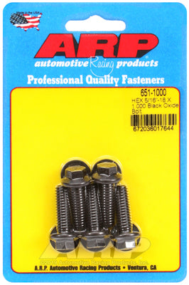 5/16-18 X 1.000 hex black oxide bolts