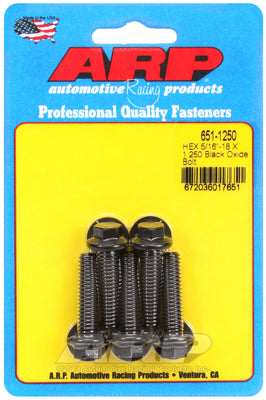 5/16-18 X 1.250 hex black oxide bolts