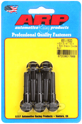 5/16-18 X 1.500 hex black oxide bolts