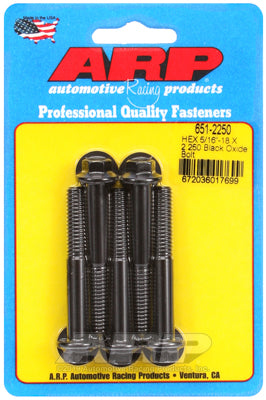 5/16-18 X 2.250 hex black oxide bolts