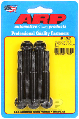 5/16-18 X 2.500 hex black oxide bolts