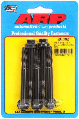 5/16-18 X 2.750 hex black oxide bolts