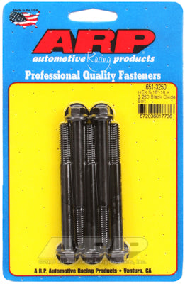 5/16-18 X 3.250 hex black oxide bolts