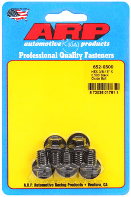 3/8-16 X 0.500 hex black oxide bolts