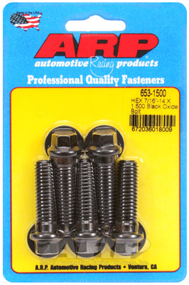 7/16-14 X 1.500 hex black oxide bolts
