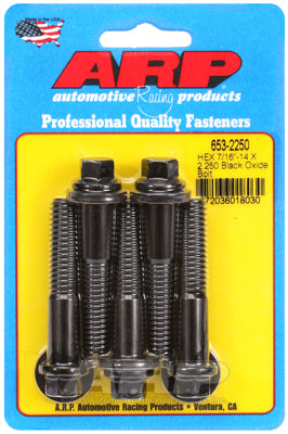 7/16-14 X 2.250 hex black oxide bolts