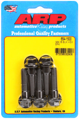 3/8-16 x 1.500 hex 7/16 wrenching black oxide bolts