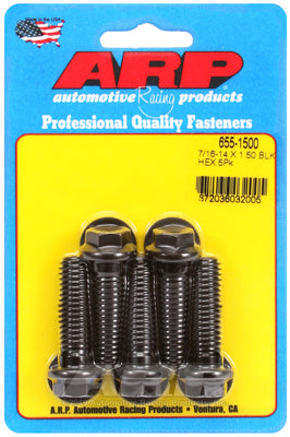 7/16-14 X 1.500 hex 1/2 wrenching black oxide bolts