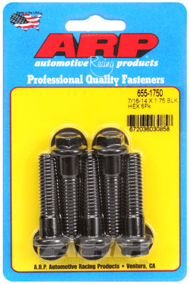 7/16-14 X 1.750 hex 1/2 wrenching black oxide bolts