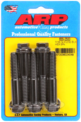 7/16-14 X 2.500 hex 1/2 wrenching black oxide bolts