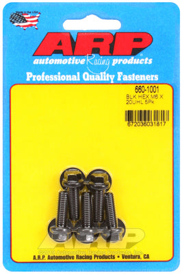 M6 x 1.00 x 20 hex black oxide bolts