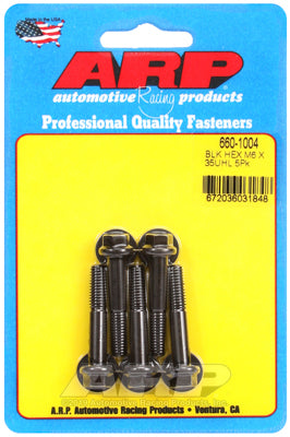 M6 x 1.00 x 35 hex black oxide bolts