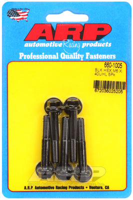 M6 x 1.00 x 40 hex black oxide bolts