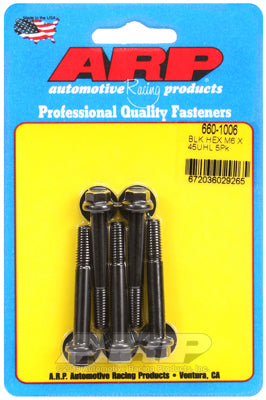 M6 x 1.00 x 45 hex black oxide bolts