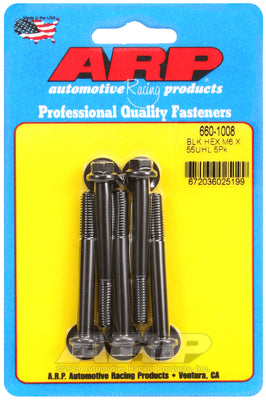 M6 x 1.00 x 55 hex black oxide bolts