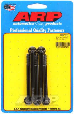 M6 x 1.00 x 75 hex black oxide bolts