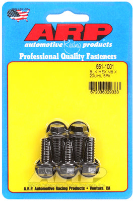 M8 x 1.25 x 20 hex black oxide bolts