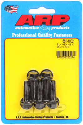 M8 x 1.25 x 25 hex black oxide bolts